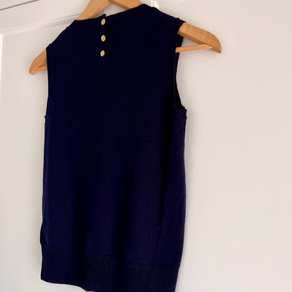 J. CREW Navy Blue Merino Wool Vest - Picture 3 of 9